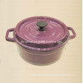 Purple Enamel Round Cast Iron Casserole Dia 28cm